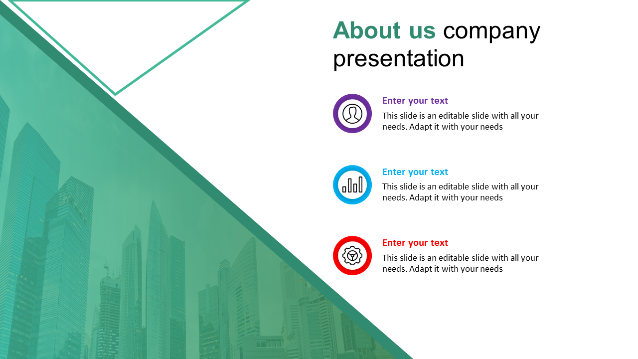 Customized About Us Company Presentation Triangle Model